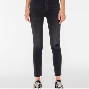 Re/Done Power Stretch High Rise Ankle Crop Black Size 29